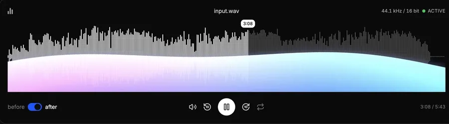 AI-aangedreven audio mastering-engine die nummers analyseert en optimaliseert