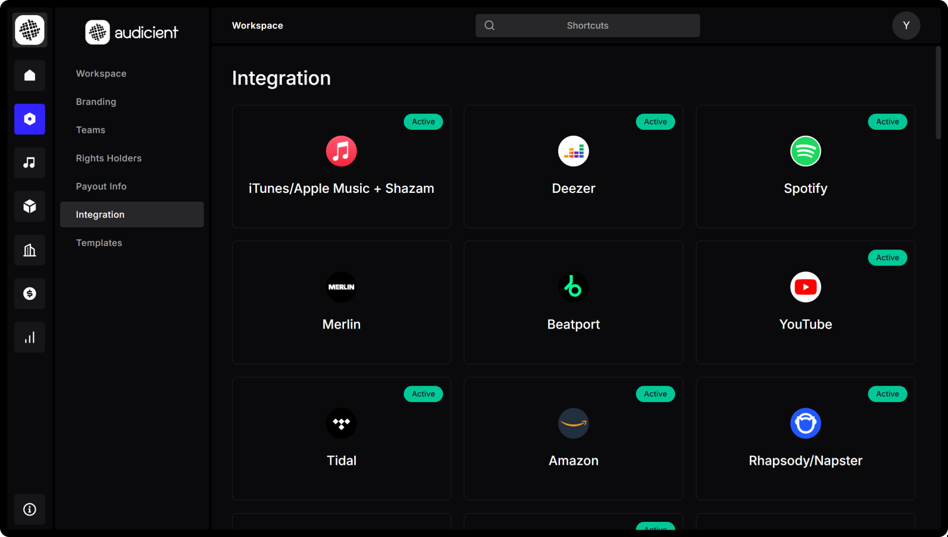 Music distribution and delivery dashboard for managing releases across 100+ DSPs worldwide