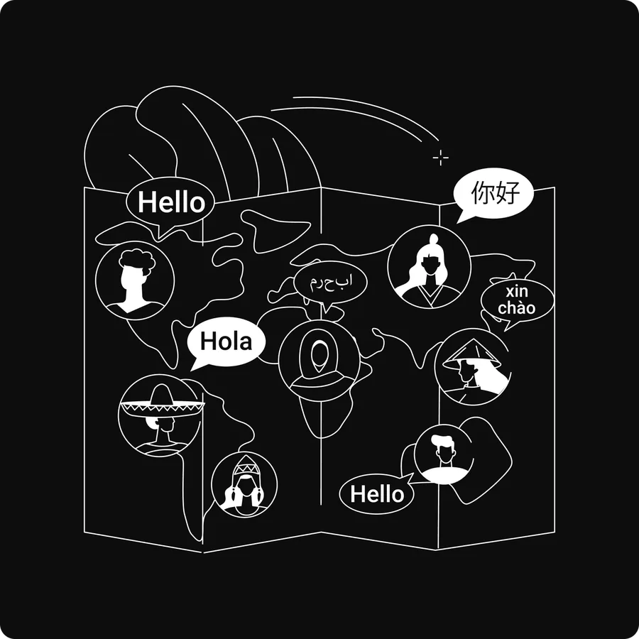 Multi-lingual platform settings with language selection for global music distribution