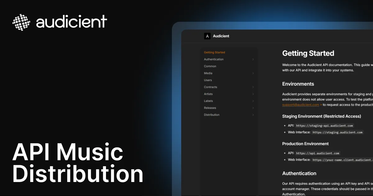REST API Music Distribution | Audicient